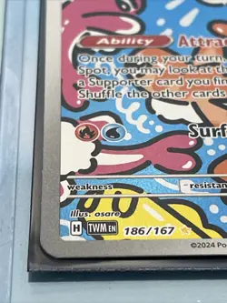 Pokemon TCG Twilight Masquerade Tatsugiri 186/167 Illustration Rare Holo Card - Image 5