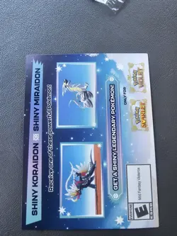 Shiny Koraidon & Miraidon Pokemon Scarlet Violet Code Card - Gamestop - Image 1