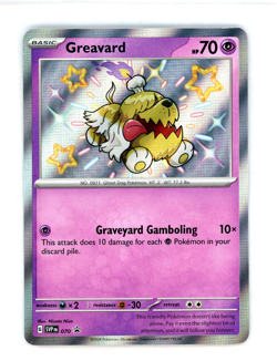 Pokemon TCG Greavard 070 Sv: Scarlet & Violet Promo Cards Holo Shiny Rare NM - Image 1