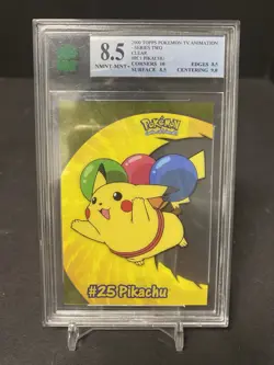 2000 Topps Pokemon Pikachu #PC1 #25 TV Animation Clear Card NM 8.5 - Image 1