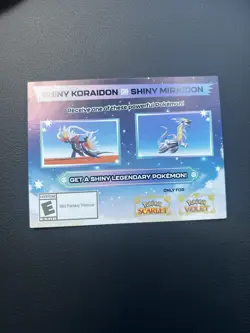 Shiny Koraidon & Miraidon Pokemon Scarlet Violet Code Card - Gamestop - Image 1