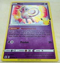 Mew 011/025 - 2021 Celebrations 25th Anniversary Holo Rare Pokemon TCG Card NM - Image 2