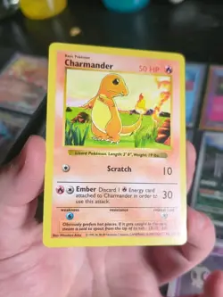 Charmander 46/102 Shadowless Base Set Pokemon Card Common LP+/NM- - Image 1