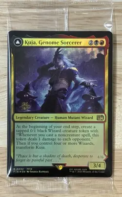 KUJA, GENOME SORCERER FOIL PRERELEASE 2025 STAMP - MTG FINAL FANTASY - SEALED - Image 1