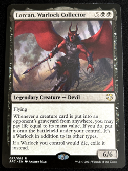 1x MTG Lorcan, Warlock Collector - Commander: Adv in the Forgotten Real AFC #27 - Image 1