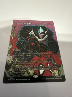 Savage Beating (Borderless Foil) 0026 - Marvel's Spider-Man MTG NM/M Ships Now - Image 5