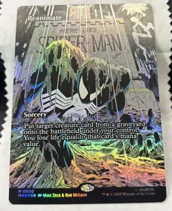 Borderless Foil Reanimate, MTG, Marvel's Spider-Man, Magic the Gathering NM - Image 1