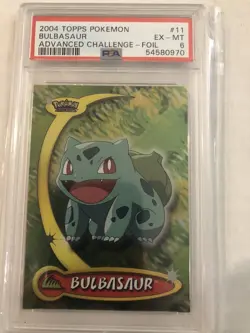 2004 Pokemon Topps #11 Bulbasaur Advanced Challenge Foil PSA 6 - Image 1