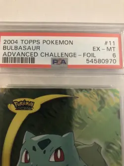 2004 Pokemon Topps #11 Bulbasaur Advanced Challenge Foil PSA 6 - Image 2