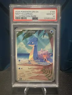 Pokemon TCG Misty's Lapras Destined Rivals 194/182 Illustration Rare PSA 10 - Image 1