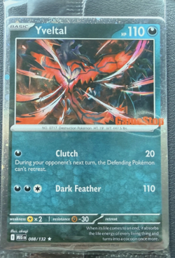 Sealed Yveltal 088/132 Reverse Holo Mega Evolution Pokemon GAMESTOP PROMO - Image 1