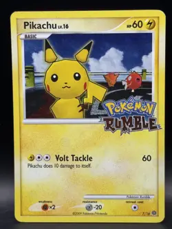 Pikachu 7/16 - Pokemon Rumble - Holo Stamped SWIRL - Image 3