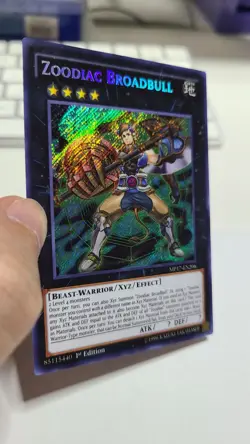 Yugioh XYZ Zoodiac Broadbull MP17-EN206 2017 1st Edition Secret Rare NM - Image 3
