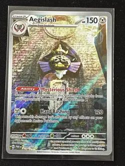 Pokemon TCG Paradox Rift Aegislash Illustration Rare Holo Card 210/182 - Image 1