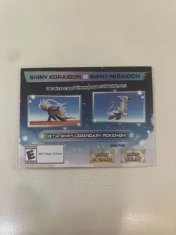 Pokemon Scarlet and Violet Shiny Koraidon OR Miraidon Gamestop Promo Card Code - Image 1