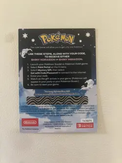 Pokemon Scarlet and Violet Shiny Koraidon OR Miraidon Gamestop Promo Card Code - Image 2