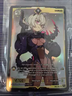 Saruei 9 Holo First (1st) Edition Awakened Worlds Card GamerSupps VCard 206/250 - Image 1