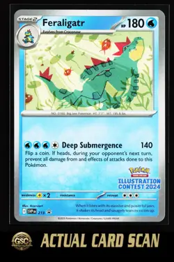 Feraligatr - 213 2024 Pokemon Illustration Contest Promo Card Stamped NM #213 - Image 1