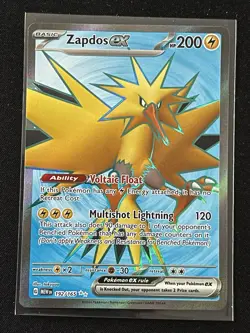 Pokemon TCG Scarlet & Violet 151 Zapdos EX Ultra Rare Holo Card 192/165 - Image 1