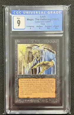 MTG 1993 Collector's Edition Lich CGC 9 Magic The Gathering 🔥🔥🔥 - Image 1