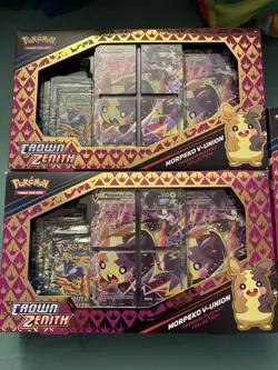 Pokemon Crown Zenith Morpeko V-Union Premium Playmat Collection Box Set - Image 1