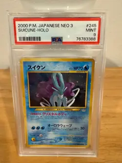 PSA 9 - Suicune No. 245 Awakening Legends (Neo 3) Holo Japanese Pokemon - Image 1