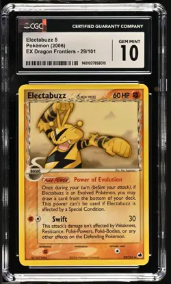 CGC 10 Pokemon TCG 2006 EX Dragon Frontiers #29/101 Electabuzz - Image 1