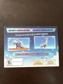 Pokemon Scarlet And Violet Serial Codes Shiny Koraidon or Miraidon UNSCRATCHED! - Image 1