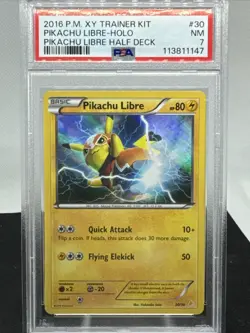 Pikachu Libre 30/30 2016 Pokemon XY Trainer Kit PSA 7 Holo Low Pop Rare - Image 1