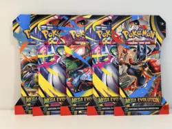 Pokemon TCG Mega Evolutions Sleeved Booster Pack Lot X5 | Set of 5 | IN HAND - Image 1