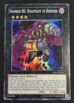 YUGIOH NUMBER 80: RHAPSODY IN BERSERK SUPER RARE AP06-EN010 NM - Image 1