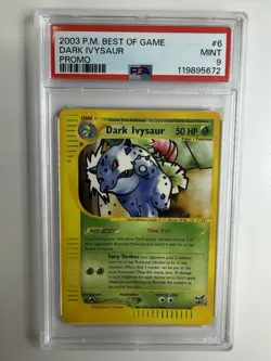 2003 Pokemon Dark Ivysaur #6 P.M. Best of Game Promo PSA 9 Trading Card Game TCG - Image 1