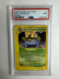 2003 Pokemon Venusaur #7 P.M. Best of Game Promo PSA 9 Trading Card Game TCG - Image 1