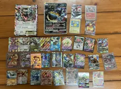 Mixed Pokemon Card Collection Holo Foil EX GX VMAX Cards Lot Of 31 - Image 1