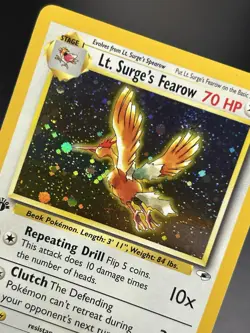 LT. SURGE'S FEAROW Pokemon Card WOTC 1st Edition Gym Heroes 7/132 HOLO NM (A) - Image 4