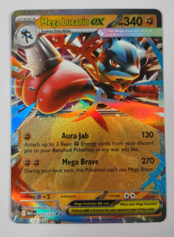 Mega Lucario EX 077/132 Mega Evolution Holo Rare Pokemon Card NM - Image 1