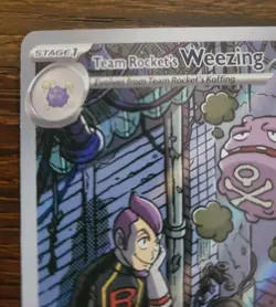 Pokemon TCG Team Rocket’s Weezing 199/182 Destined Rivals Illustration Rare Card - Image 3