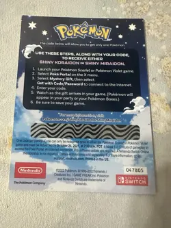 Shiny Koraidon & Miraidon Pokemon Scarlet Violet Code Card - Gamestop - Image 2