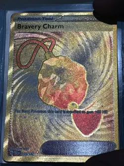 Pokemon TCG Bravery Charm Stellar Crown Gold Secret Hyper Rare Card 175/142 - Image 2