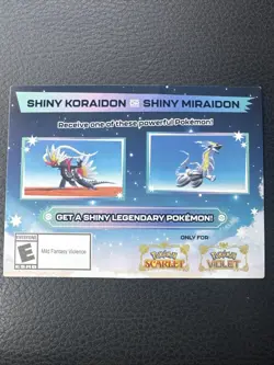 Shiny Koraidon & Miraidon Pokemon Scarlet Violet Code Card - Gamestop - Image 1