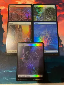 MTG Spider Man Full Art Foil Lands Complete Set - Image 1
