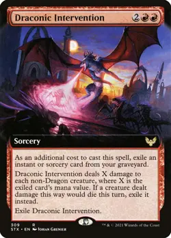 Draconic Intervention (309) Extended Art Strixhaven: School of Mages STX MTG - Image 1