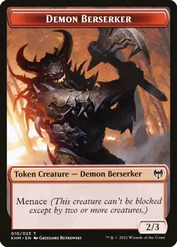 Treasure (019) // Demon Berserker (010) Foil Token Kaldheim KHM MTG Magic - Image 2