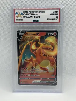 Charizard V - 017/172 - Brilliant Stars - Pokemon TCG PSA 10 GEM MT - Image 1