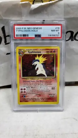 2000 TYPHLOSION HOLO RARE NEO GENESIS POKEMON TCG PSA 8 NEAR MINT-MINT #18/111 - Image 2