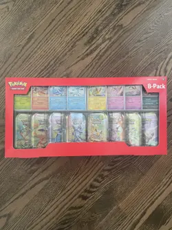 Pokemon TCG Scarlet & Violet Prismatic Evolutions 8 Mini Tins Costco Exclusive - Image 1