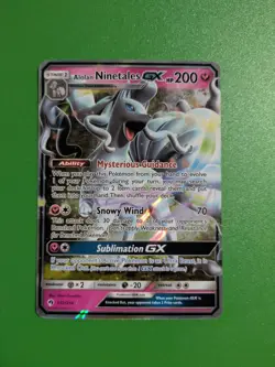 Alolan Ninetales GX 132/214 Ultra Rare Sun Moon Holo Lost Thunder Pokemon - Image 1