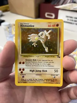 Hitmonlee - 7/62 Fossil Unlimited Holo Rare Pokemon - NM - Image 1