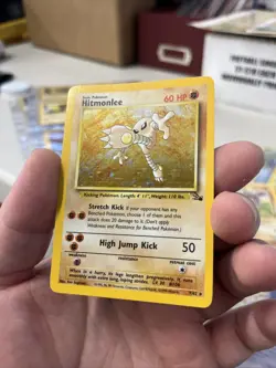 Hitmonlee - 7/62 Fossil Unlimited Holo Rare Pokemon - NM - Image 2