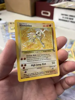 Hitmonlee - 7/62 Fossil Unlimited Holo Rare Pokemon - NM - Image 3